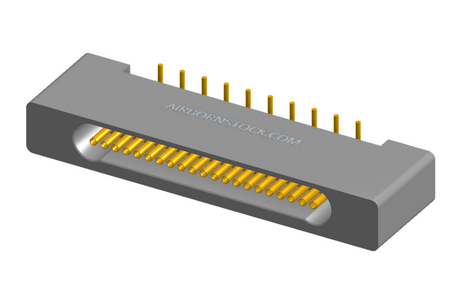 NK-1B2-021-225-0000 - Nano-miniature D-shaped vertical surface board mount (SMT) connector with mounting holes, 1 row of 21 contacts, and no hardware. (Receptacle)