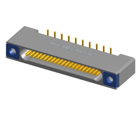 NK-1B2-021-225-TH00 - Nano-miniature D-shaped vertical surface board mount (SMT) connector with mounting holes, 1 row of 21 contacts, and threaded holes for attachment hardware. (Receptacle)