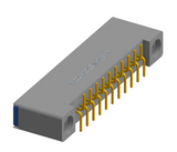 NK-1B2-021-228-TH00 - Nano-miniature D-shaped vertical surface board mount (SMT) connector with mounting holes, 1 row of 21 contacts, and threaded holes for attachment hardware. (Receptacle)