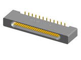 NK-1B2-025-225-0000 - Nano-miniature D-shaped vertical surface board mount (SMT) connector with mounting holes, 1 row of 25 contacts, and no hardware. (Receptacle)