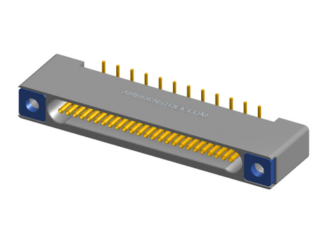 NK-1B2-025-225-TH00 - Nano-miniature D-shaped vertical surface board mount (SMT) connector with mounting holes, 1 row of 25 contacts, and threaded holes for attachment hardware. (Receptacle)