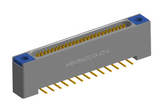 NK-1B2-025-228-TH00 - Nano-miniature D-shaped vertical surface board mount (SMT) connector with mounting holes, 1 row of 25 contacts, and threaded holes for attachment hardware. (Receptacle)