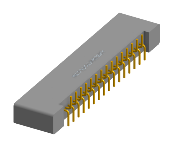 NK-1B2-031-225-0000 - Nano-miniature D-shaped vertical surface board mount (SMT) connector with mounting holes, 1 row of 31 contacts, and no hardware. (Receptacle)