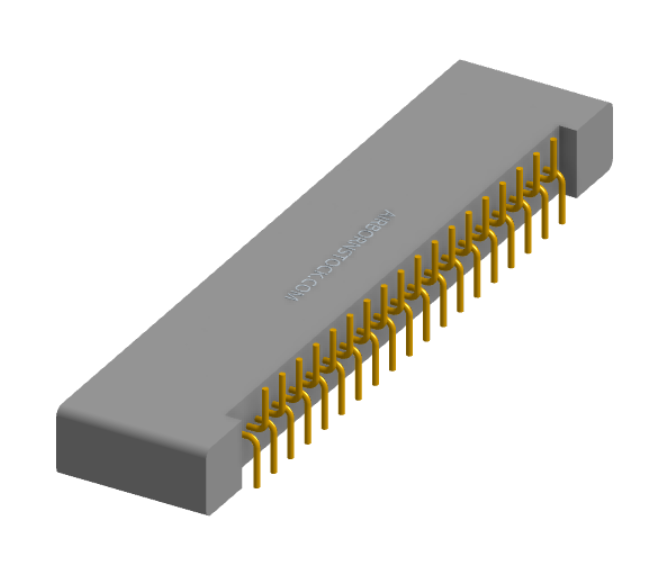 NK-1B2-037-225-0000 - Nano-miniature D-shaped vertical surface board mount (SMT) connector with mounting holes, 1 row of 37 contacts, and no hardware. (Receptacle)