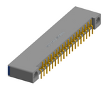 NK-1B2-037-225-TH00 - Nano-miniature D-shaped vertical surface board mount (SMT) connector with mounting holes, 1 row of 37 contacts, and threaded holes for attachment hardware. (Receptacle)