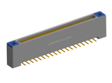 NK-1B2-037-225-TH00 - Nano-miniature D-shaped vertical surface board mount (SMT) connector with mounting holes, 1 row of 37 contacts, and threaded holes for attachment hardware. (Receptacle)