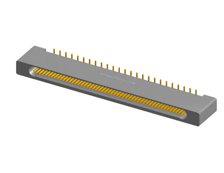 NK-1B2-051-225-0000 - Nano-miniature D-shaped vertical surface board mount (SMT) connector with mounting holes, 1 row of 51 contacts, and no hardware. (Receptacle)