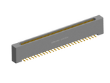 NK-1B2-051-225-0000 - Nano-miniature D-shaped vertical surface board mount (SMT) connector with mounting holes, 1 row of 51 contacts, and no hardware. (Receptacle)