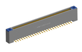 NK-1B2-051-225-TH00 - Nano-miniature D-shaped vertical surface board mount (SMT) connector with mounting holes, 1 row of 51 contacts, and threaded holes for attachment hardware. (Receptacle)