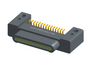 NK-1C4-015-125-0000 - Nano-miniature D-shaped horizontal surface board mount (SMT) connector with mounting holes, 15 contacts, and no hardware.