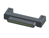 NK-1C2-021-128-0000 - Nano-miniature D-shaped horizontal surface board mount (SMT) connector with mounting holes, 21 contacts, and no hardware.