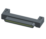 NK-1C2-025-128-0000 - Nano-miniature D-shaped horizontal surface board mount (SMT) connector with mounting holes, 25 contacts, and no hardware.