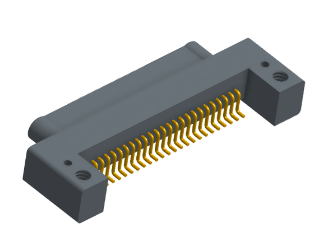 NK-1C2-025-128-0000 - Nano-miniature D-shaped horizontal surface board mount (SMT) connector with mounting holes, 25 contacts, and no hardware.