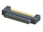 NK-1C4-025-125-0000 - Nano-miniature D-shaped horizontal surface board mount (SMT) connector with mounting holes, 25 contacts, and no hardware.