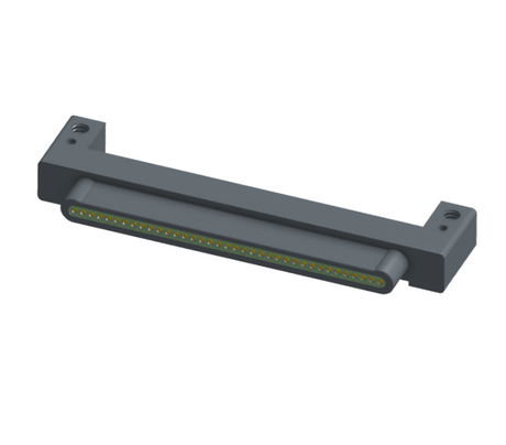NK-1C2-037-125-0000 - Nano-miniature D-shaped horizontal surface board mount (SMT) connector with mounting holes, 37 contacts, and no hardware.
