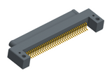 NK-1C2-037-128-0000 - Nano-miniature D-shaped horizontal surface board mount (SMT) connector with mounting holes, 37 contacts, and no hardware.