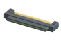 NK-1C4-037-128-0000 - Nano-miniature D-shaped horizontal surface board mount (SMT) connector with mounting holes, 37 contacts, and no hardware.