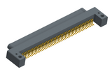 NK-1C2-051-128-0000 - Nano-miniature D-shaped horizontal surface board mount (SMT) connector with mounting holes, 51 contacts, and no hardware.