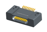 NK-1D2-009-228-0000 - Nano-miniature D-shaped horizontal surface board mount (SMT) connector with mounting holes, 9 contacts, and no hardware.
