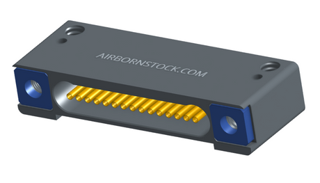 NK-1D2-015-225-TH00 - Nano-miniature D-shaped horizontal surface board mount (SMT) connector with mounting holes, 15 contacts, and threaded holes for attachment hardware.
