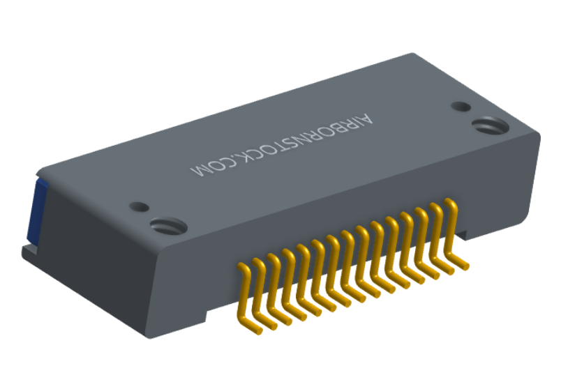 NK-1D2-015-228-TH00 - Nano-miniature D-shaped horizontal surface board mount (SMT) connector with mounting holes, 15 contacts, and threaded holes for attachment hardware.