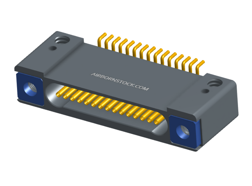 NK-1D2-015-228-TH00 - Nano-miniature D-shaped horizontal surface board mount (SMT) connector with mounting holes, 15 contacts, and threaded holes for attachment hardware.