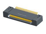 NK-1D2-021-228-0000 - Nano-miniature D-shaped horizontal surface board mount (SMT) connector with mounting holes, 21 contacts, and no hardware.