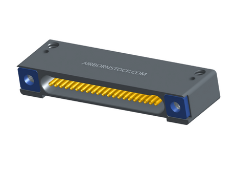 NK-1D2-021-225-TH00 - Nano-miniature D-shaped horizontal surface board mount (SMT) connector with mounting holes, 21 contacts, and threaded holes for attachment hardware.