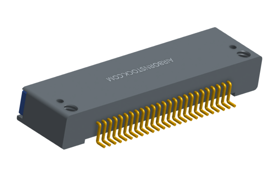 NK-1D2-025-228-TH00 - Nano-miniature D-shaped horizontal surface board mount (SMT) connector with mounting holes, 25 contacts, and threaded holes for attachment hardware.