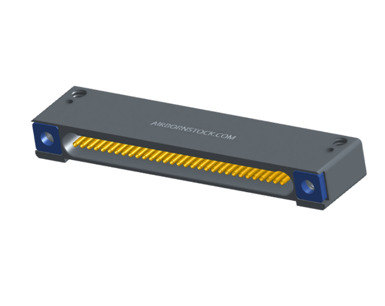 NK-1D2-031-228-TH00 - Nano-miniature D-shaped horizontal surface board mount (SMT) connector with mounting holes, 31 contacts, and threaded holes for attachment hardware.
