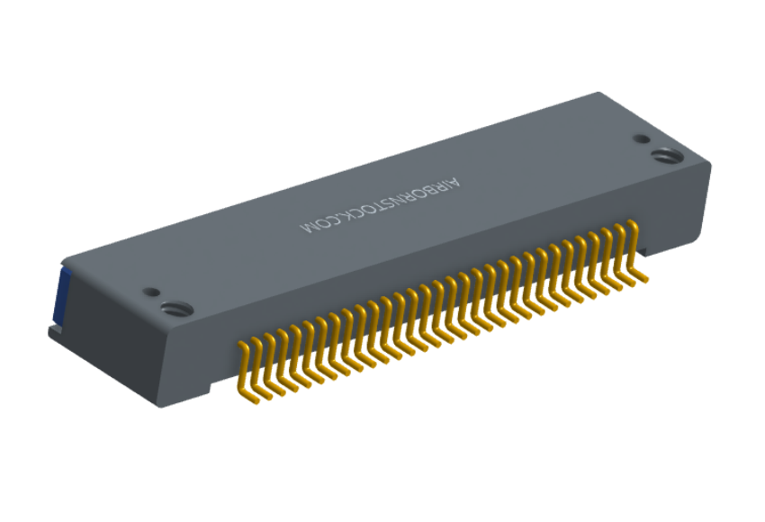 NK-1D2-031-228-TH00 - Nano-miniature D-shaped horizontal surface board mount (SMT) connector with mounting holes, 31 contacts, and threaded holes for attachment hardware.