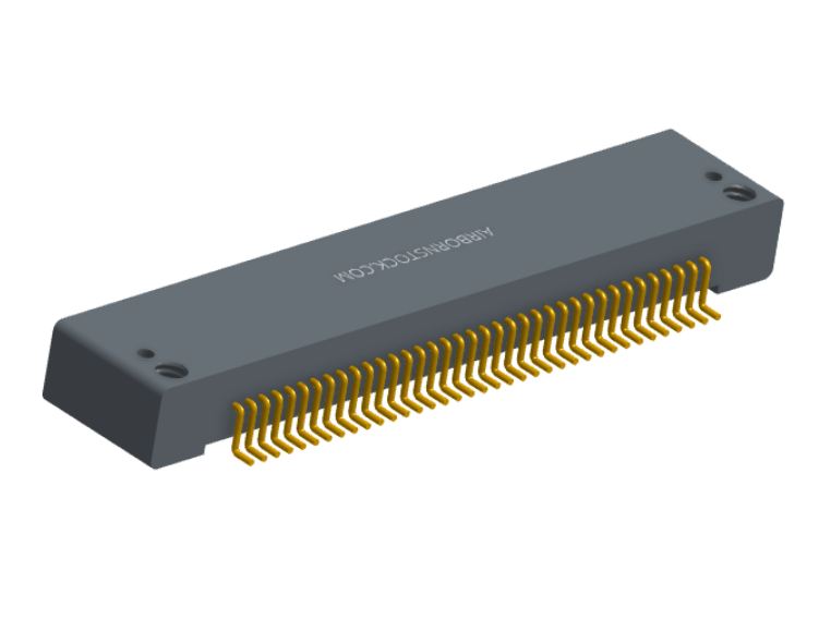 NK-1D2-037-225-0000 - Nano-miniature D-shaped horizontal surface board mount (SMT) connector with mounting holes, 37 contacts, and no hardware.
