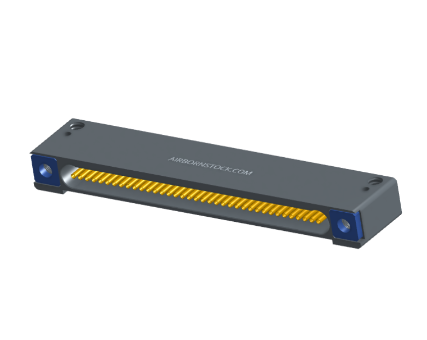 NK-1D2-037-225-TH00 - Nano-miniature D-shaped horizontal surface board mount (SMT) connector with mounting holes, 37 contacts, and threaded holes for attachment hardware.
