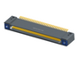 NK-1D4-037-225-TH00 - Nano-miniature D-shaped horizontal surface board mount (SMT) connector with mounting holes, 37 contacts, and threaded holes for attachment hardware.