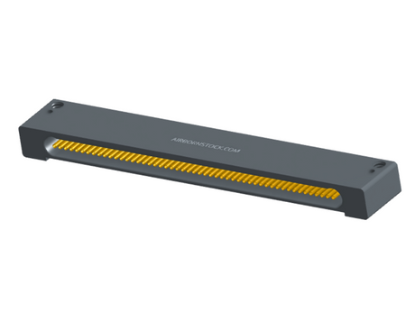 NK-1D2-051-225-0000 - Nano-miniature D-shaped horizontal surface board mount (SMT) connector with mounting holes, 51 contacts, and no hardware.