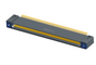 NK-1D4-051-225-TH00 - Nano-miniature D-shaped horizontal surface board mount (SMT) connector with mounting holes, 51 contacts, and threaded holes for attachment hardware.