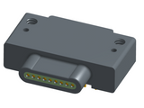 NK-1E2-009-335-0000 - Nano-miniature D-shaped, right angle, plated-through-hole (PTH) board mount connector, 1 row of 9 contacts, and no attachment hardware. (Plug)