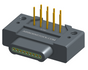 NK-1E3-009-335-0000 - Nano-miniature D-shaped, right angle, plated-through-hole (PTH) board mount connector, 1 row of 9 contacts, and no attachment hardware. (Plug)