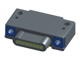 NK-1E2-009-325-TH00 - Nano-miniature D-shaped, right angle, plated-through-hole (PTH) board mount connector, 1 row of 9 contacts, and threaded holes for attachment hardware.(Plug)