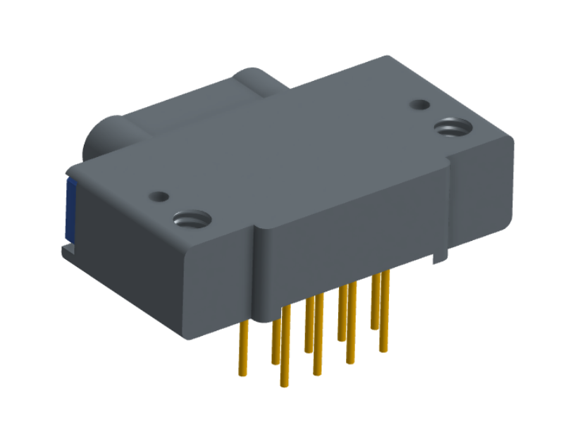 NK-1E2-009-325-TH00 - Nano-miniature D-shaped, right angle, plated-through-hole (PTH) board mount connector, 1 row of 9 contacts, and threaded holes for attachment hardware.(Plug)