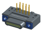 NK-1E4-009-325-TH00 - Nano-miniature D-shaped, right angle, plated-through-hole (PTH) board mount connector, 1 row of 9 contacts, and threaded holes for attachment hardware.(Plug)