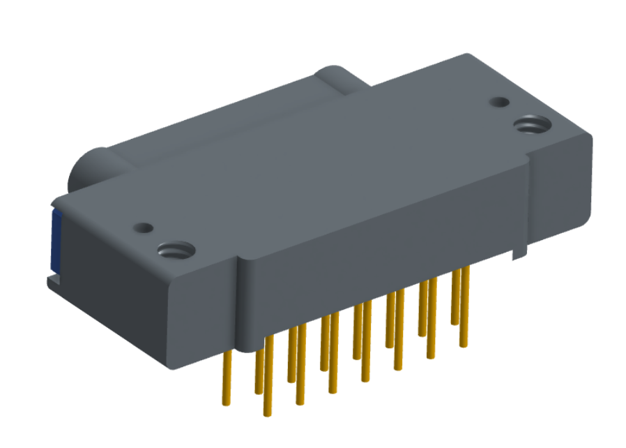 NK-1E2-015-325-TH00 - Nano-miniature D-shaped, right angle, plated-through-hole (PTH) board mount connector, 1 row of 15 contacts, and threaded holes for attachment hardware.(Plug)