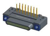 NK-1E2-015-325-TH00 - Nano-miniature D-shaped, right angle, plated-through-hole (PTH) board mount connector, 1 row of 15 contacts, and threaded holes for attachment hardware.(Plug)