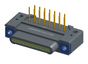 NK-1E4-015-325-TH00 - Nano-miniature D-shaped, right angle, plated-through-hole (PTH) board mount connector, 1 row of 15 contacts, and threaded holes for attachment hardware.(Plug)