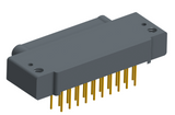 NK-1E2-021-325-0000 - Nano-miniature D-shaped, right angle, plated-through-hole (PTH) board mount connector, 1 row of 21 contacts, and no attachment hardware. (Plug)