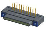 NK-1E2-021-325-TH00 - Nano-miniature D-shaped, right angle, plated-through-hole (PTH) board mount connector, 1 row of 21 contacts, and threaded holes for attachment hardware.(Plug)