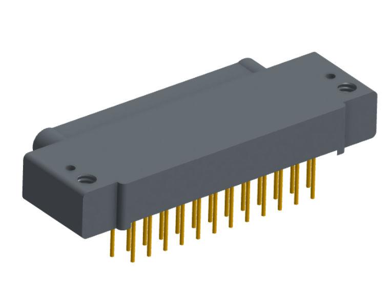 NK-1E2-025-325-0000 - Nano-miniature D-shaped, right angle, plated-through-hole (PTH) board mount connector, 1 row of 25 contacts, and no attachment hardware. (Plug)