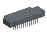 NK-1E2-025-325-0000 - Nano-miniature D-shaped, right angle, plated-through-hole (PTH) board mount connector, 1 row of 25 contacts, and no attachment hardware. (Plug)