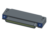 NK-1E2-025-325-TH00 - Nano-miniature D-shaped, right angle, plated-through-hole (PTH) board mount connector, 1 row of 25 contacts, and threaded holes for attachment hardware.(Plug)