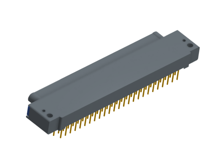 NK-1E2-051-325-TH00 - Nano-miniature D-shaped, right angle, plated-through-hole (PTH) board mount connector, 1 row of 51 contacts, and threaded holes for attachment hardware.(Plug)